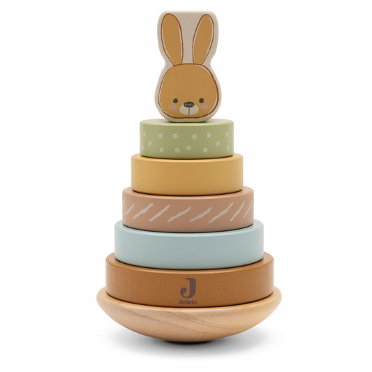 Jollein medinė balansinė žiedų piramidė "Bunny Luz"