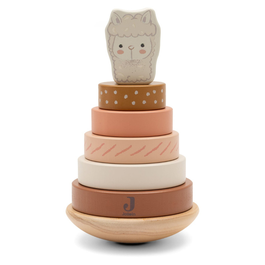 Jollein medinė balansinė žiedų piramidė "Alpaca Paco"