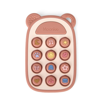 Rožinis Silikoninis telefonas su popit stiliaus mygtukais